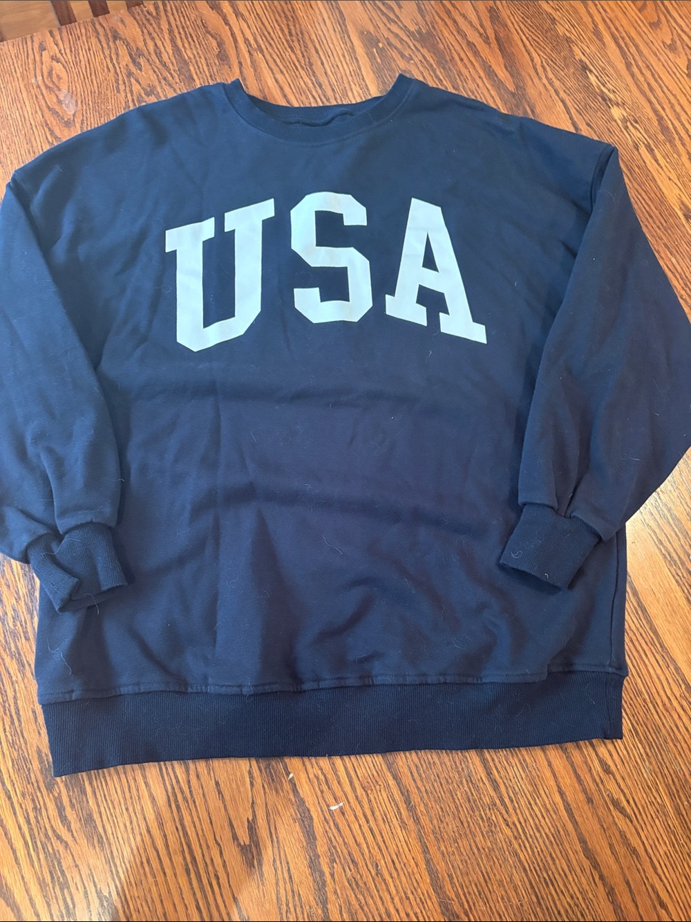 USA Graphic Crewneck oversized Sweatshirt - Navy